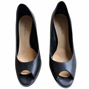 Maripe Black Peep-Toe Pumps